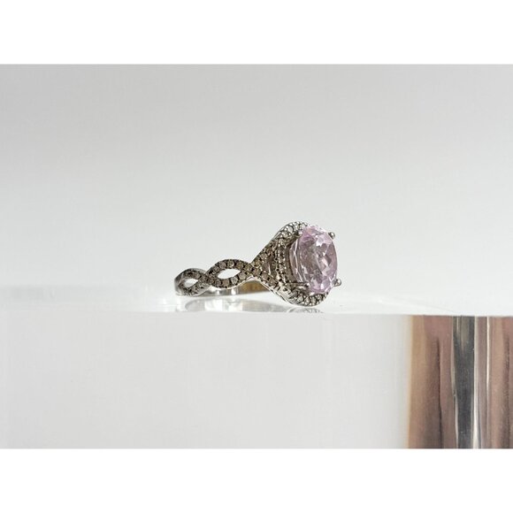 Amethyst & Multi CZ Gemstone 925 Sterling Silver Vintage Ring - sz 10.25 - Picture 6 of 16